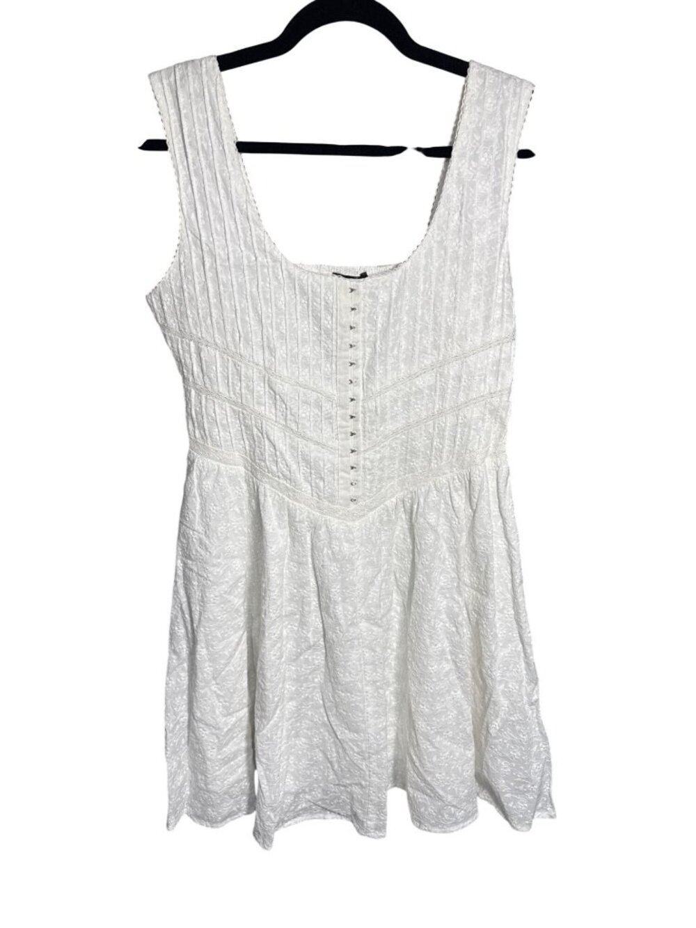 NWT Aqua Eggshell Textured Cotton Sleeveless Mini Nathalie Dress  M MSRP $65